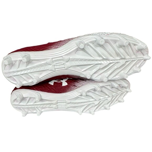 Under Armour Spotlight Clone 4 MC White Red Maroon Football Cleats Size 16 New - Picture 7 of 10